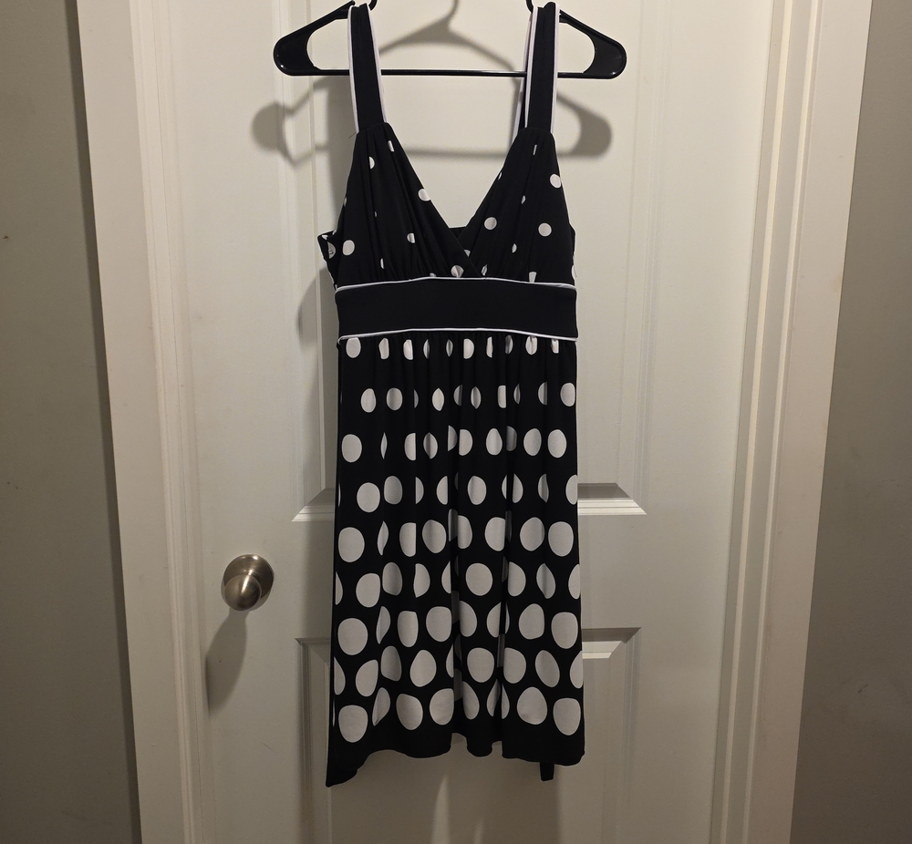 Maurices Black and White Polka Dot Midi Dress